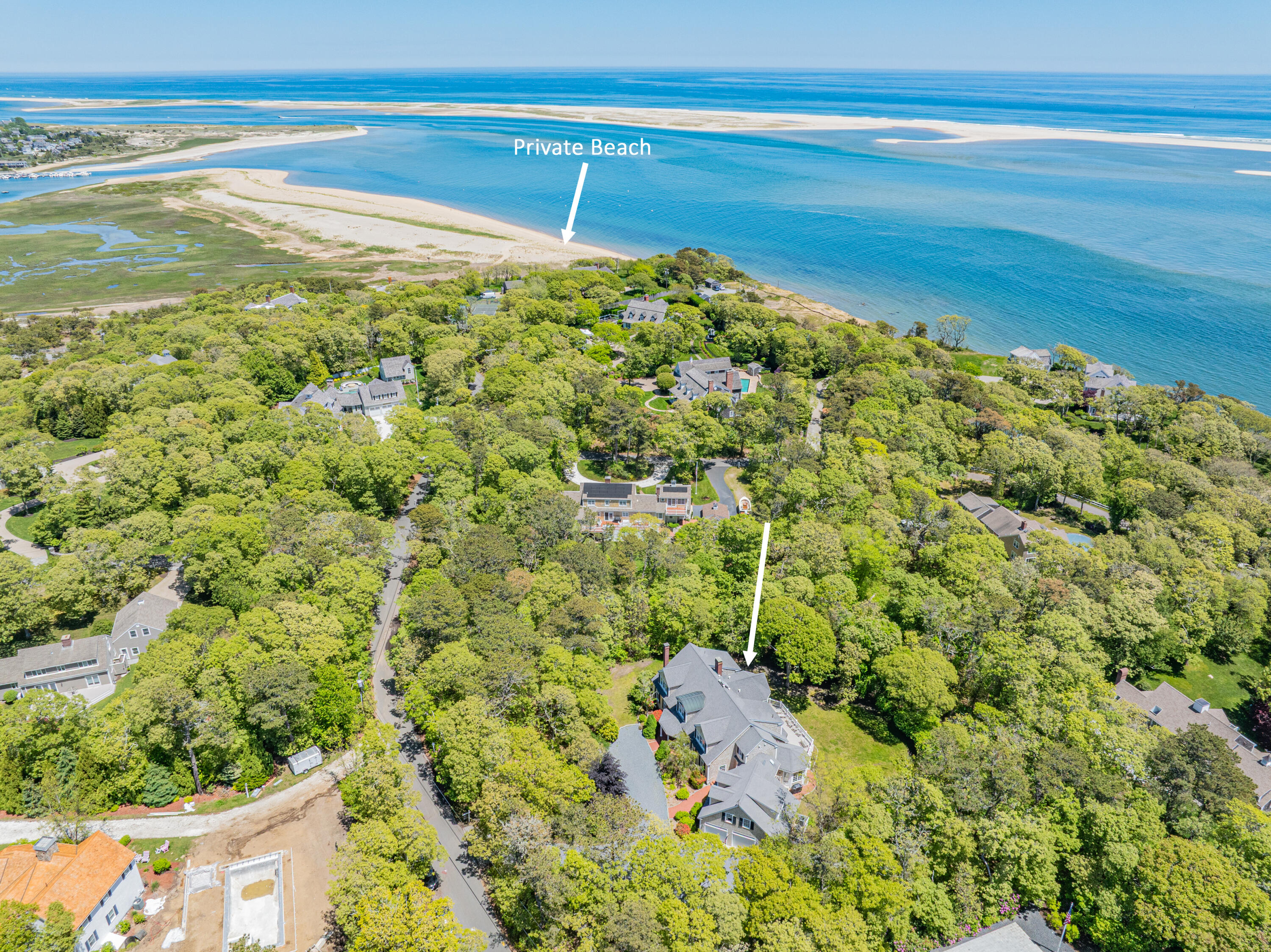 aerial private beach