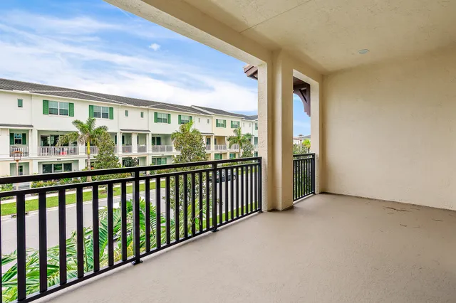 a view of city from a balcony