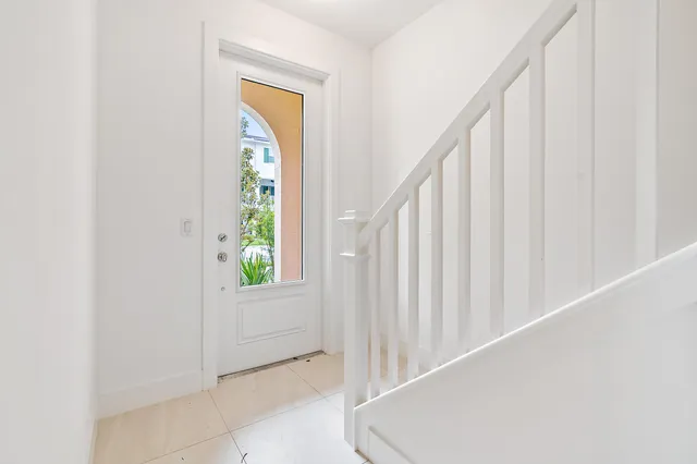 a view of an entryway with stairs
