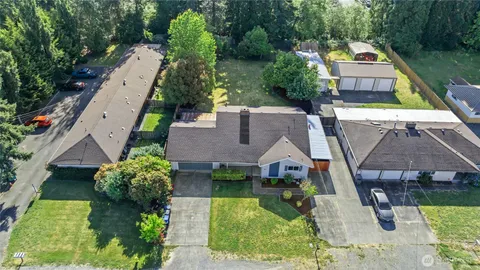 an aerial view of a house