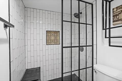 a bathroom with a shower