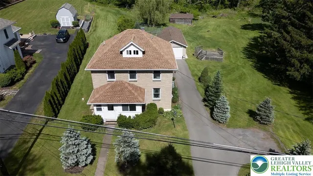 an aerial view of a house