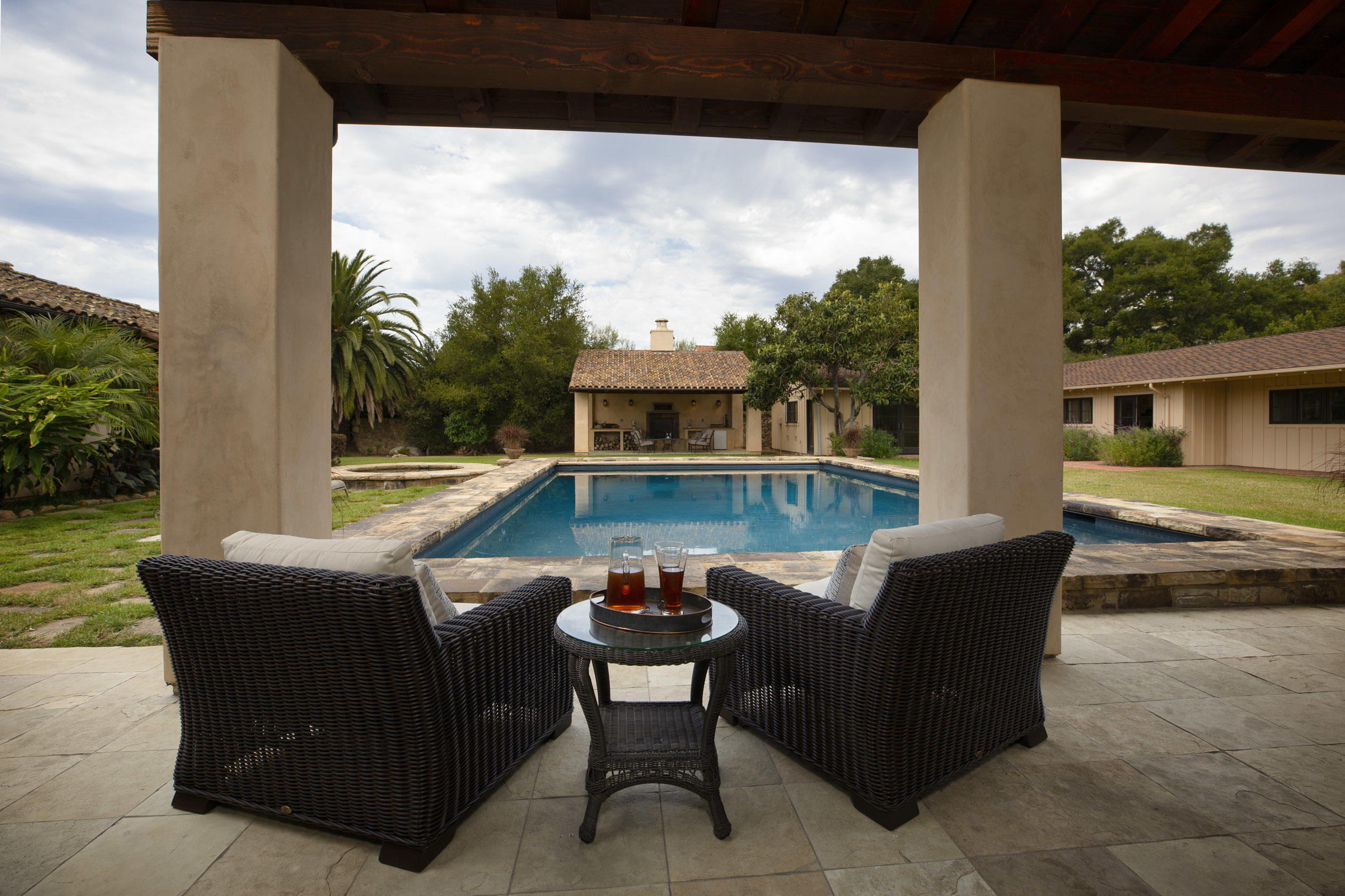 615 Hot Springs Road Montecito, CA 93108 - Photo 13 of 23 a view of a yard with furniture