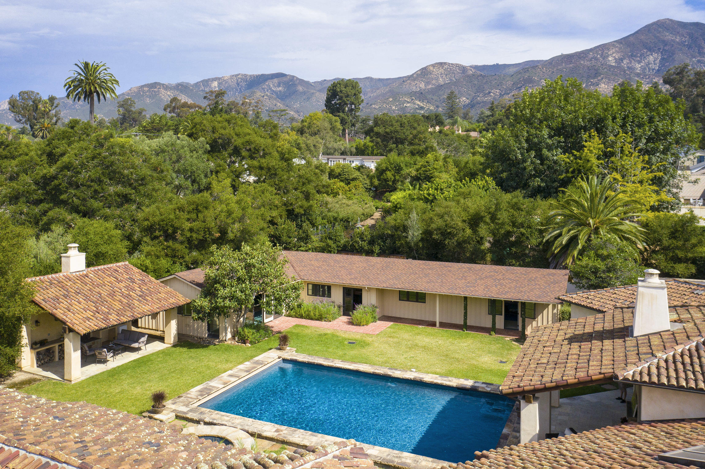 615 Hot Springs Road Montecito, CA 93108 - Photo 10 of 23 an aerial view of a house with a garden