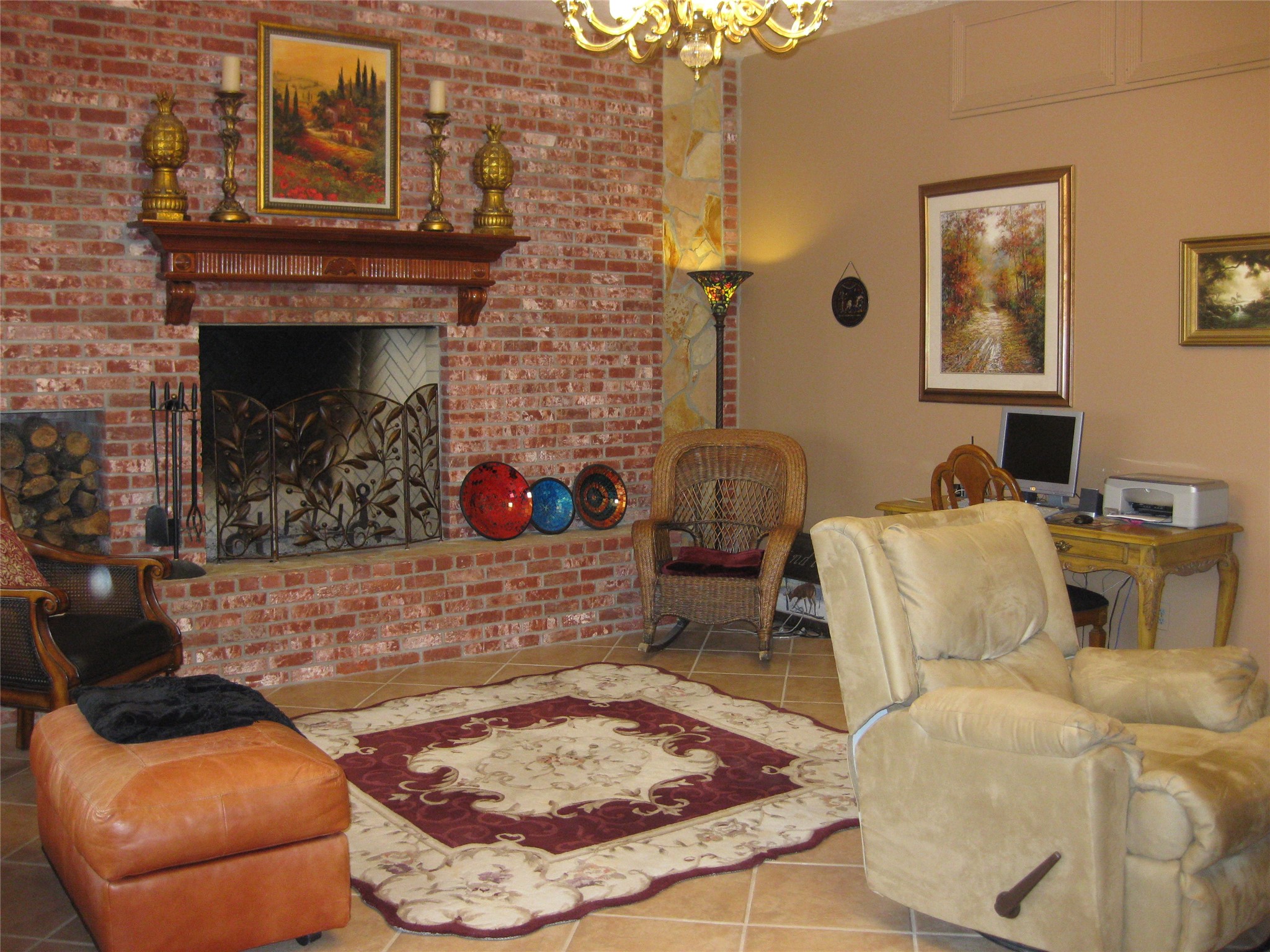 29315 Stockdick Road Katy, TX 77493 - Photo 19 of 50 a living room with furniture and a fireplace