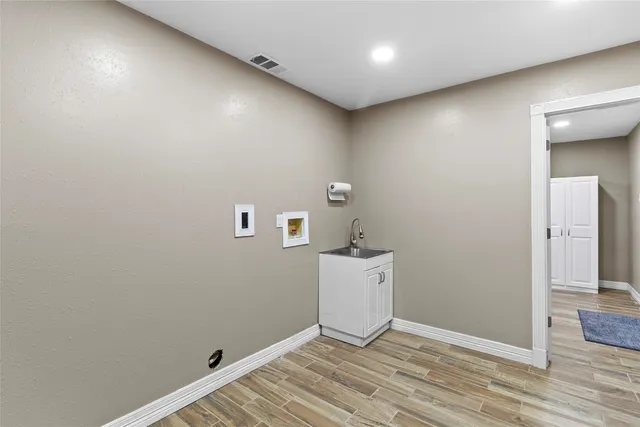 a view of a room that has a window in it