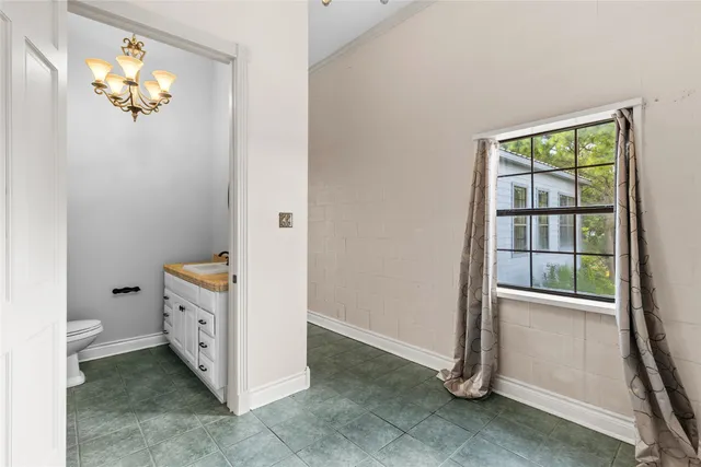 a view of swimming pool with a garden