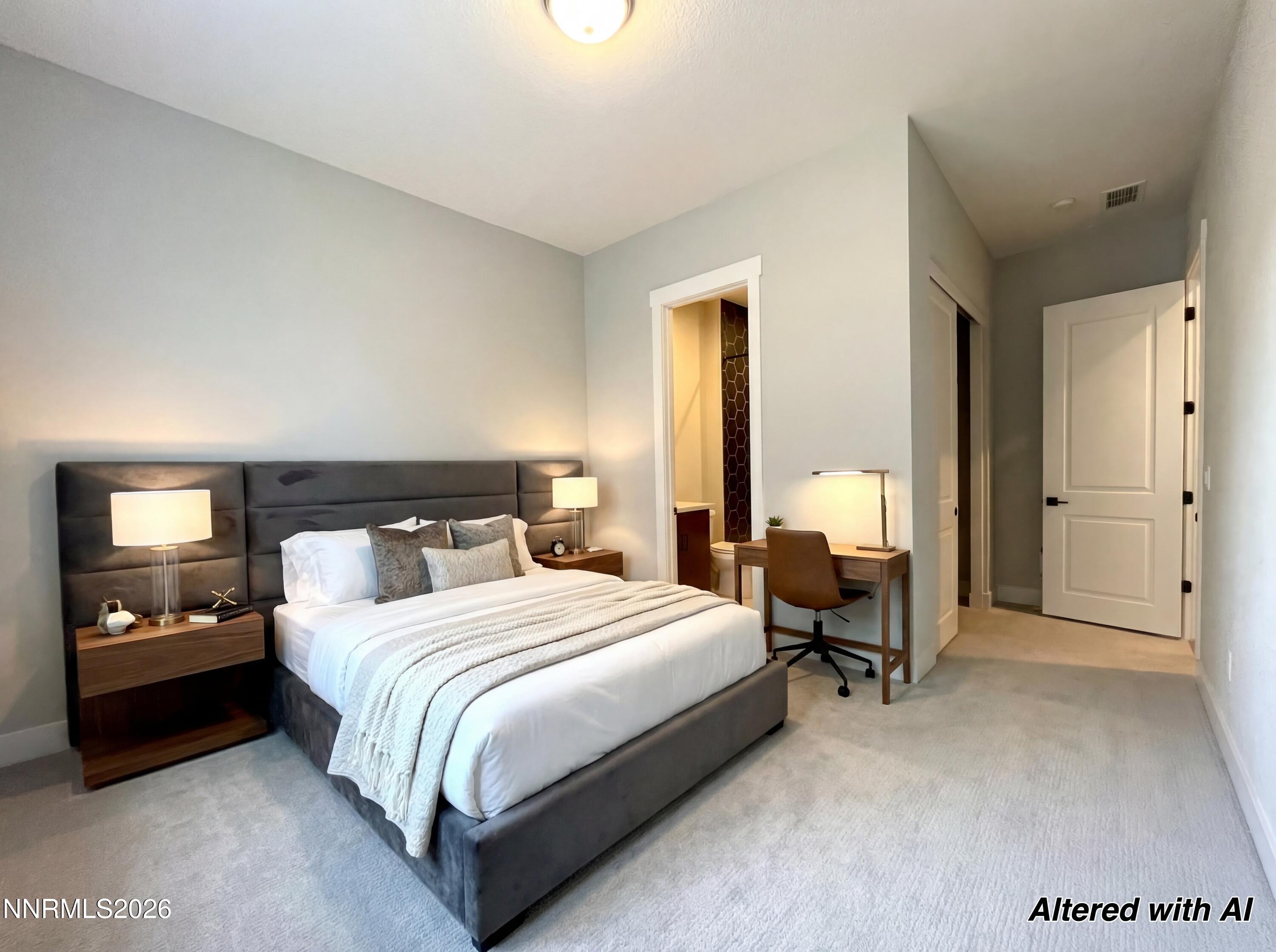 5418 Side Saddle Trail Reno, NV 89511 - Photo 33 of 37 a bedroom with a bed and a night stand