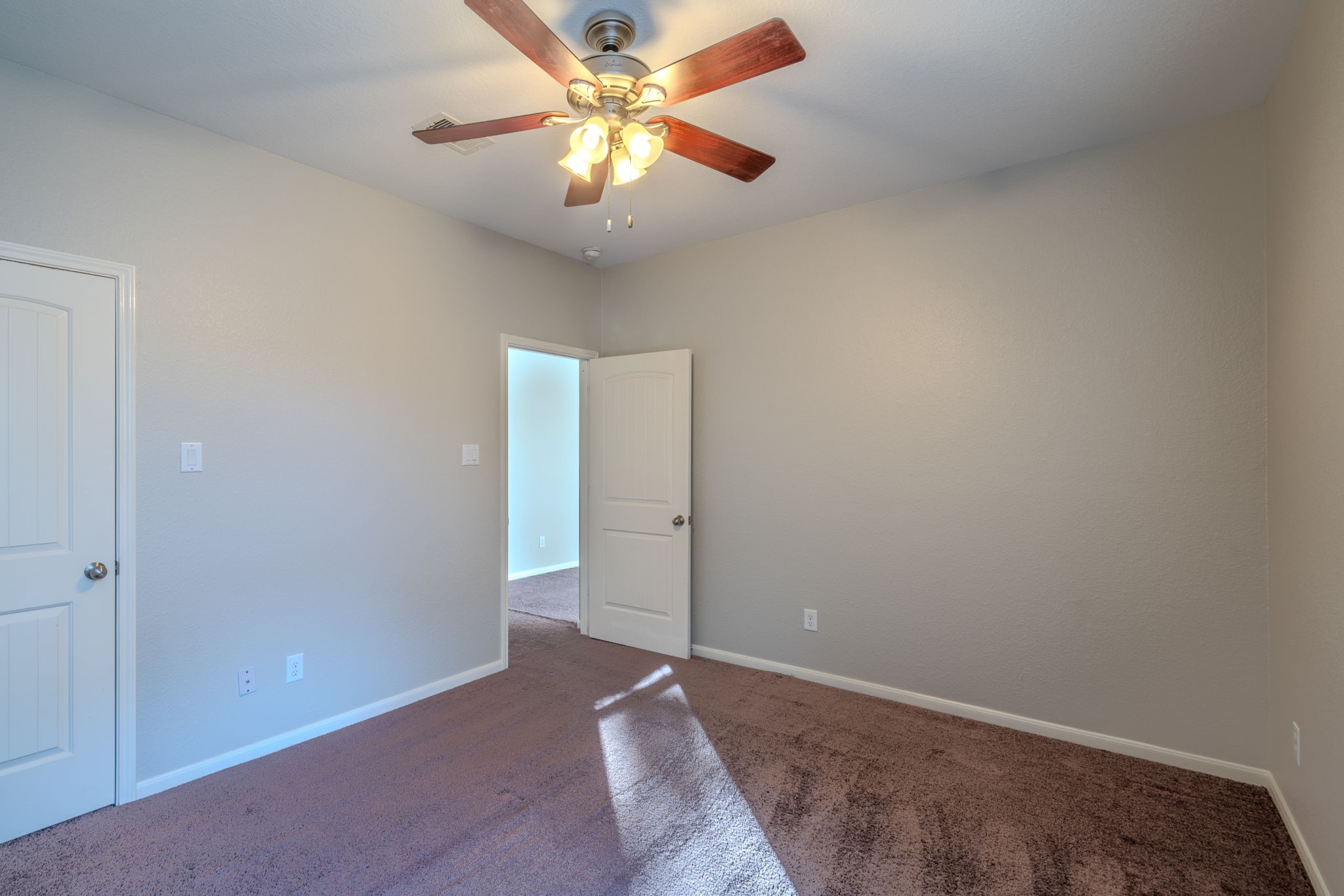 138 Magnolia Grove Lane Conroe, TX 77384 - Photo 31 of 43 an empty room with closet and a chandelier fan