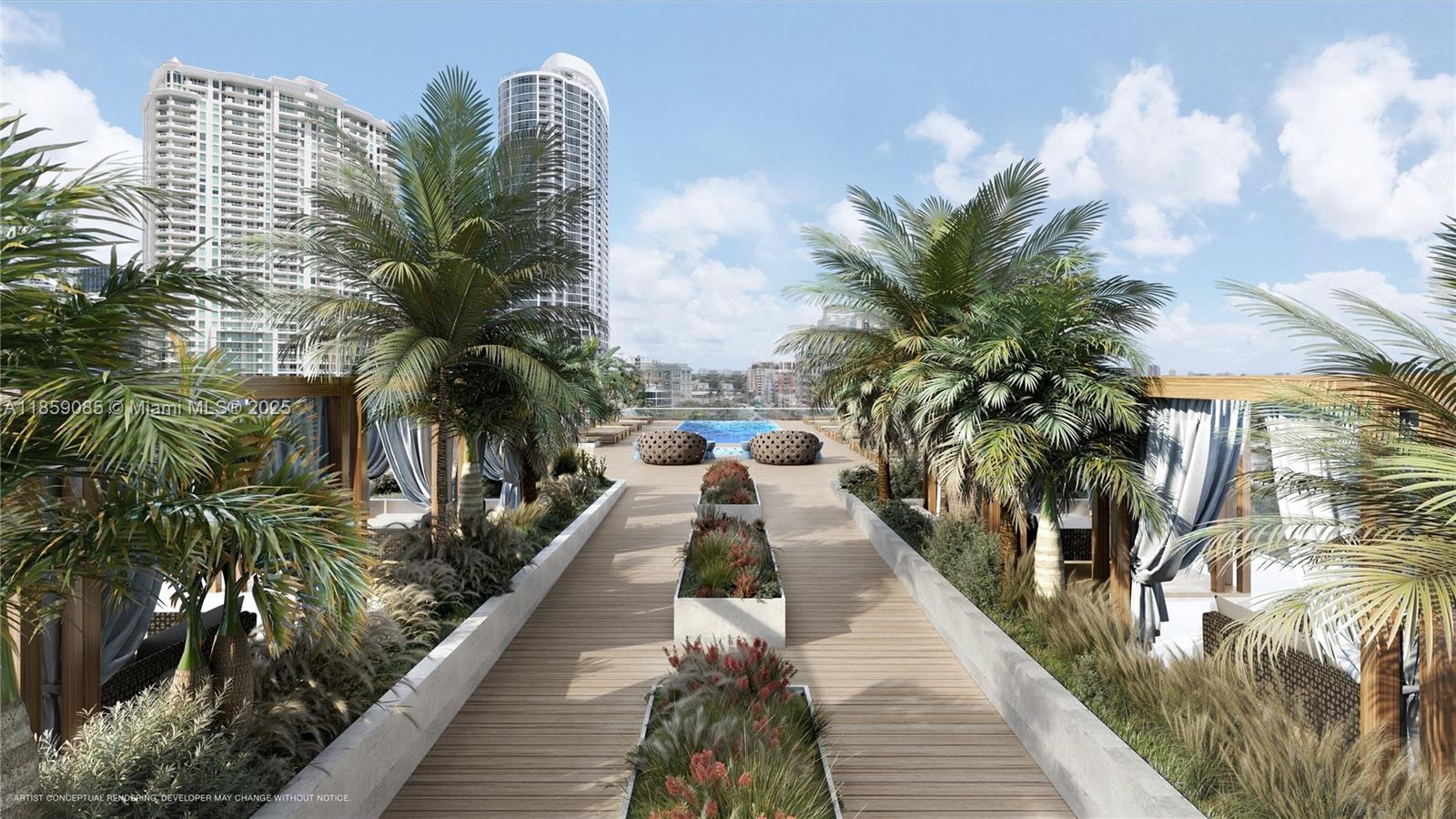 501 Southeast 6th Avenue, Unit TH1 Fort Lauderdale, FL 33301 - Photo 13 of 17 a swimming pool with outdoor seating and plants