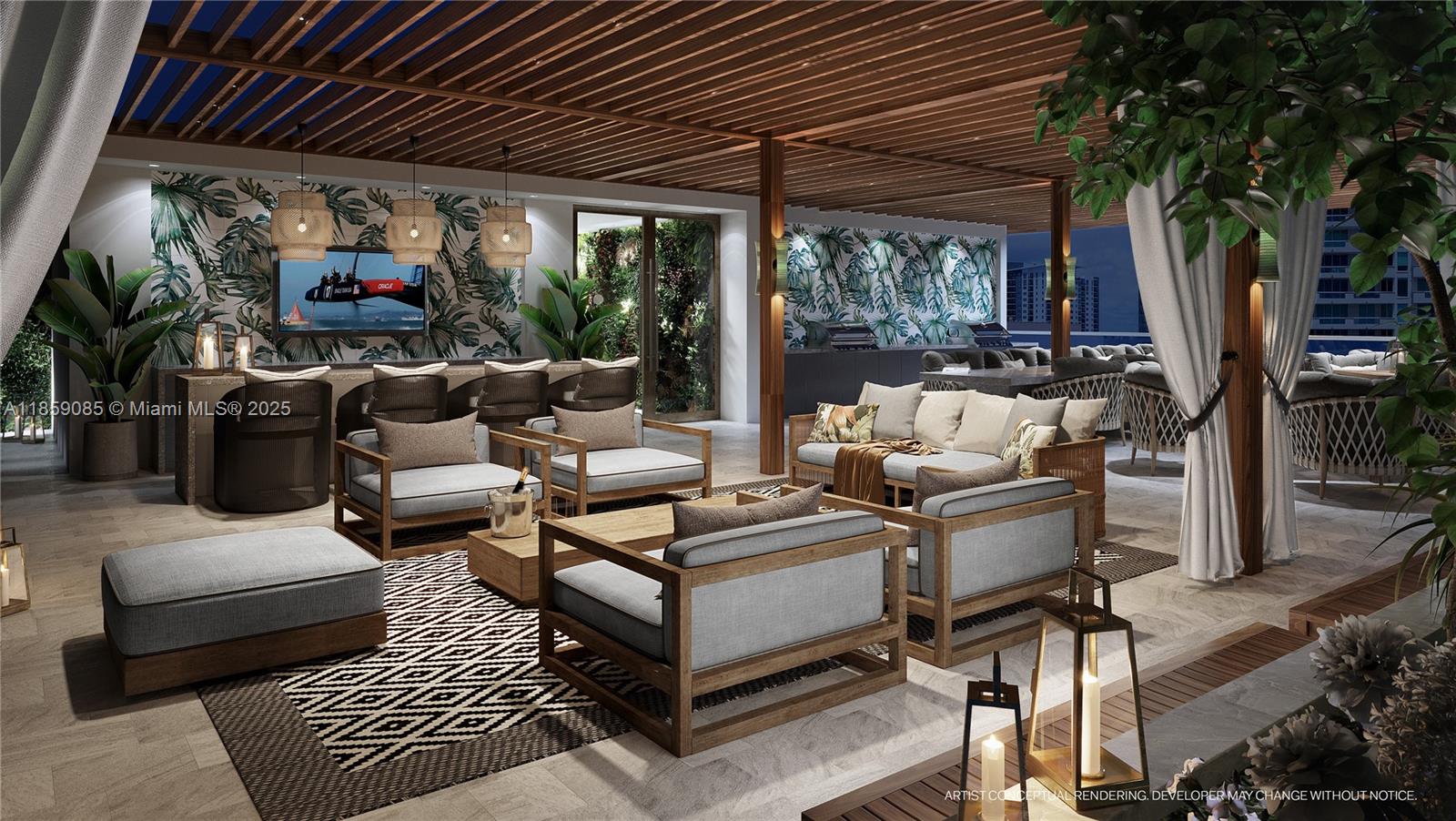 501 Southeast 6th Avenue, Unit TH1 Fort Lauderdale, FL 33301 - Photo 14 of 17 a outdoor living space with patio furniture and a potted plant