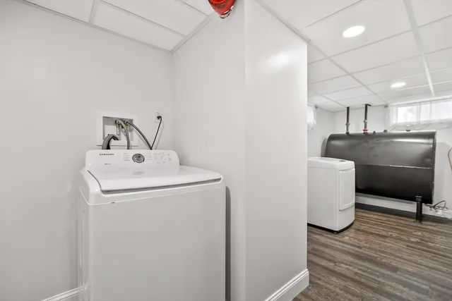 a utility room with washer and dryer