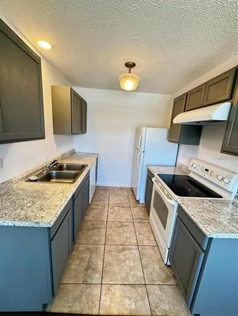 a kitchen with a stove and a sink