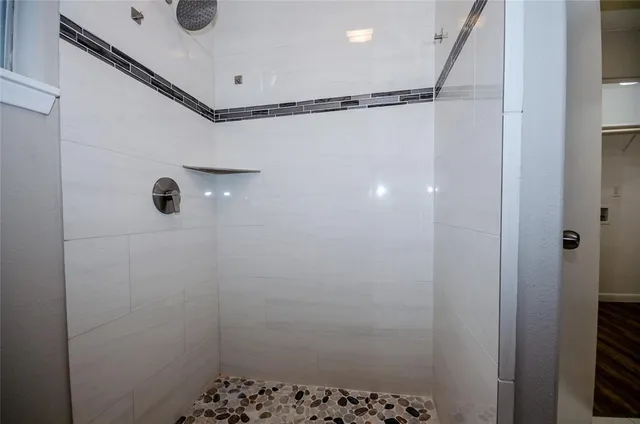 a bathroom with a shower