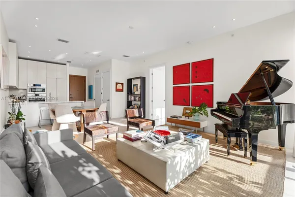 a living room with furniture