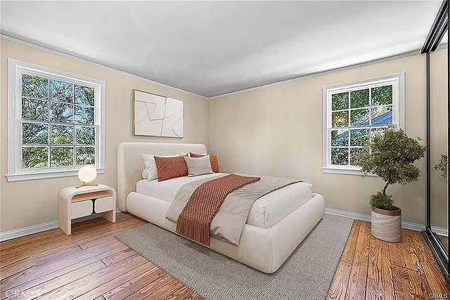 a view of backyard and garage