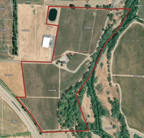 an aerial view of a residential houses