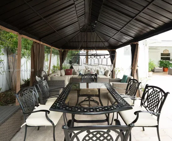 a outdoor space with patio lots of furniture
