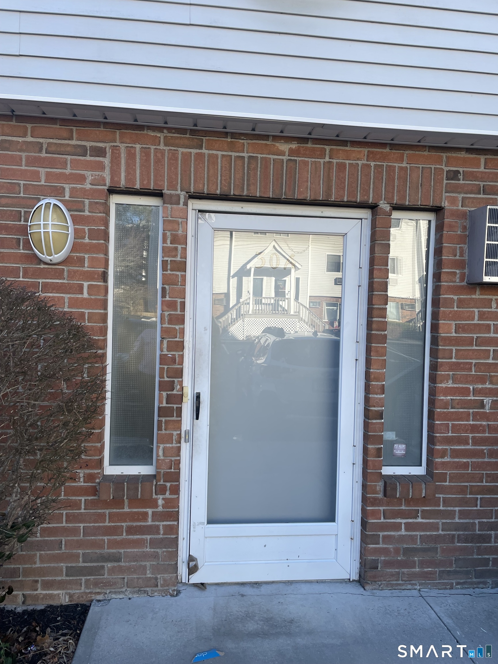 a view of a door of the house