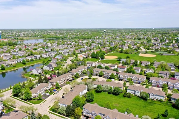 an aerial view of multiple house