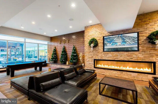 a living room with a couch and a table