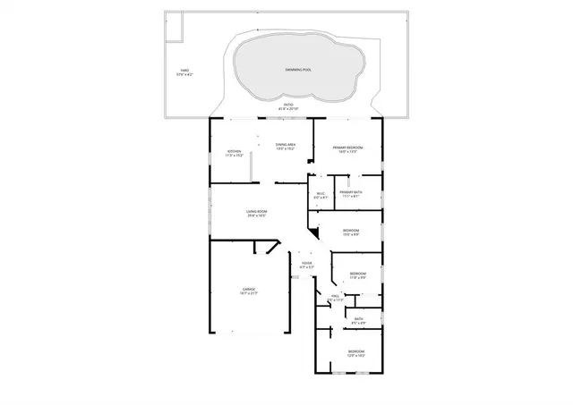 a view of an house with backyard space and garden