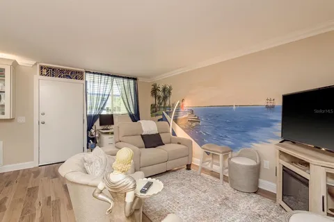 a room with a workspace