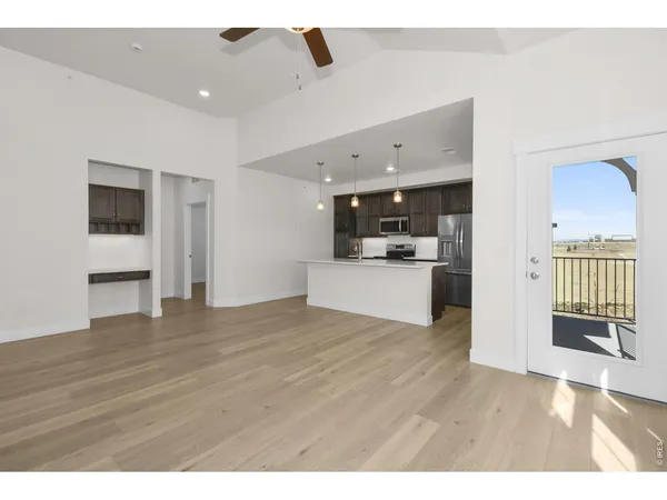 a bathroom with a shower and a mirror