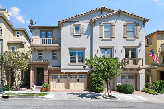 a front view of multiple houses