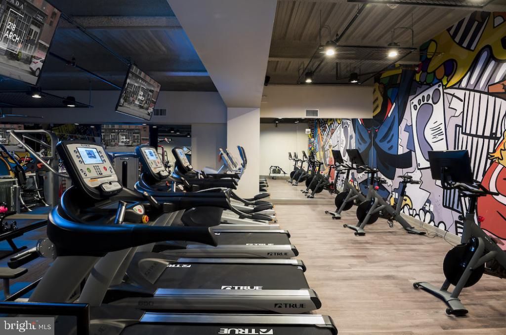 218-26 Arch Street, Unit 511 Philadelphia, PA 19106 - Photo 18 of 37 a room with gym equipment