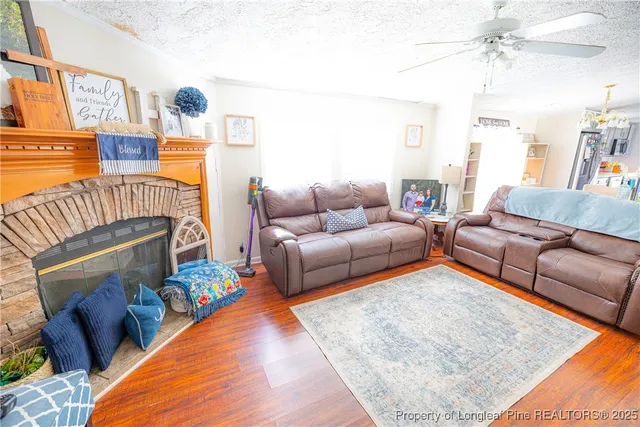 a living room with furniture and a couch