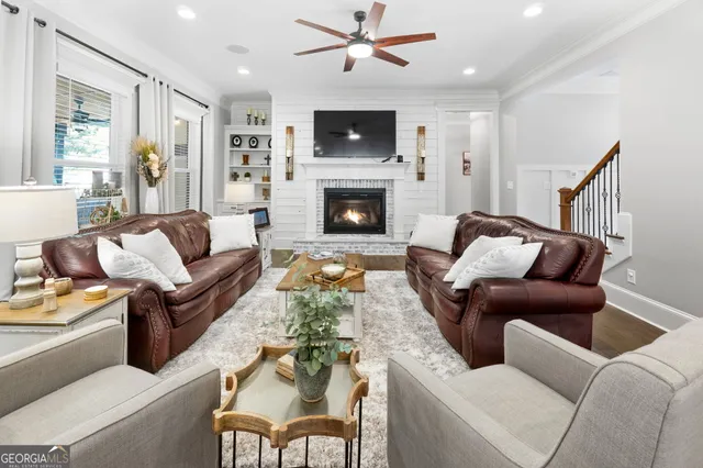 a view of livingroom and workspace