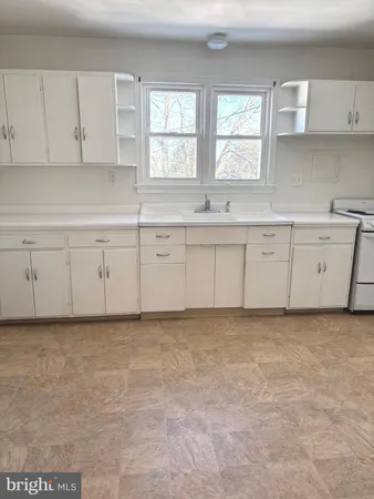 a view of cabinets with window