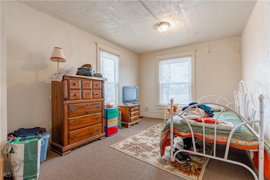 900 4th Street Southwest Canton, OH 44707 - Photo 20 of 31 Carpeted bedroom featuring a textured wall and a textured ceiling