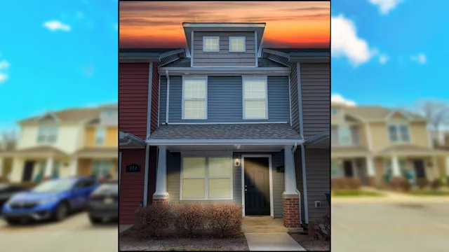 a view of a building with a door