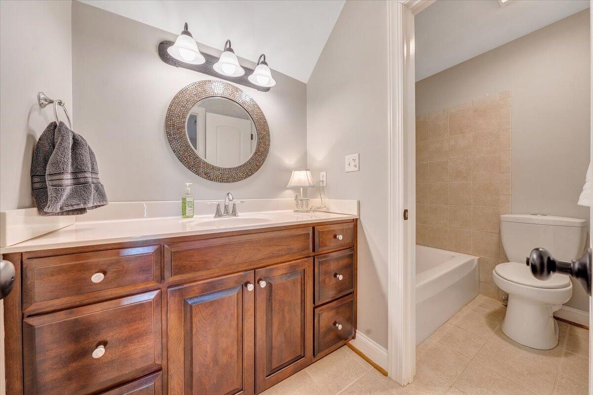 46 Claybrook Court Blue Ridge, VA 24064 - Photo 43 of 76 a bathroom with a toilet a sink and a mirror