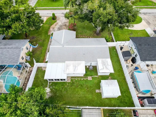 an aerial view of multiple house