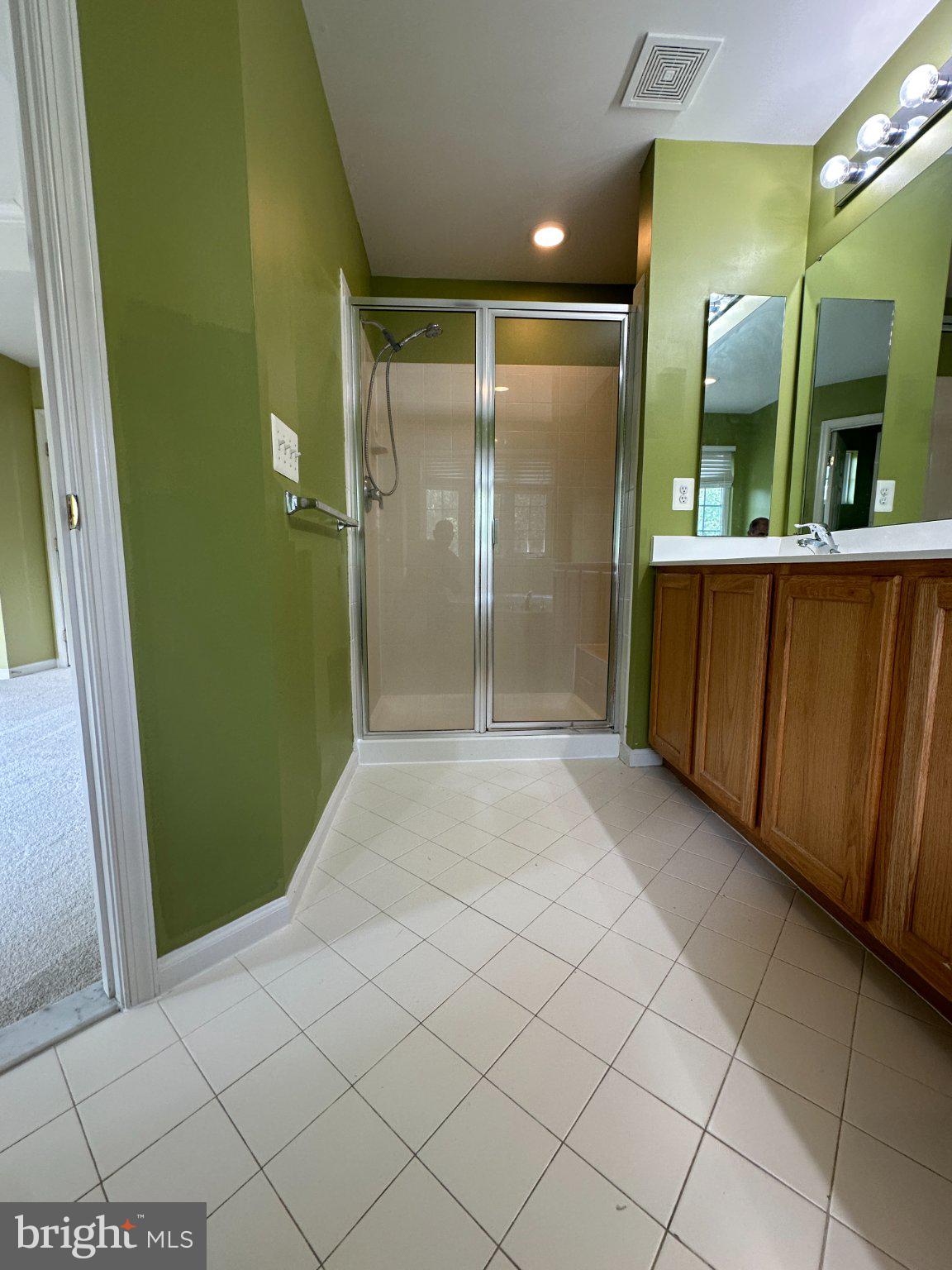 43395 Allisons Ridge Terrace Ashburn, VA 20148 - Photo 25 of 32 Modern bathroom with vibrant green walls.