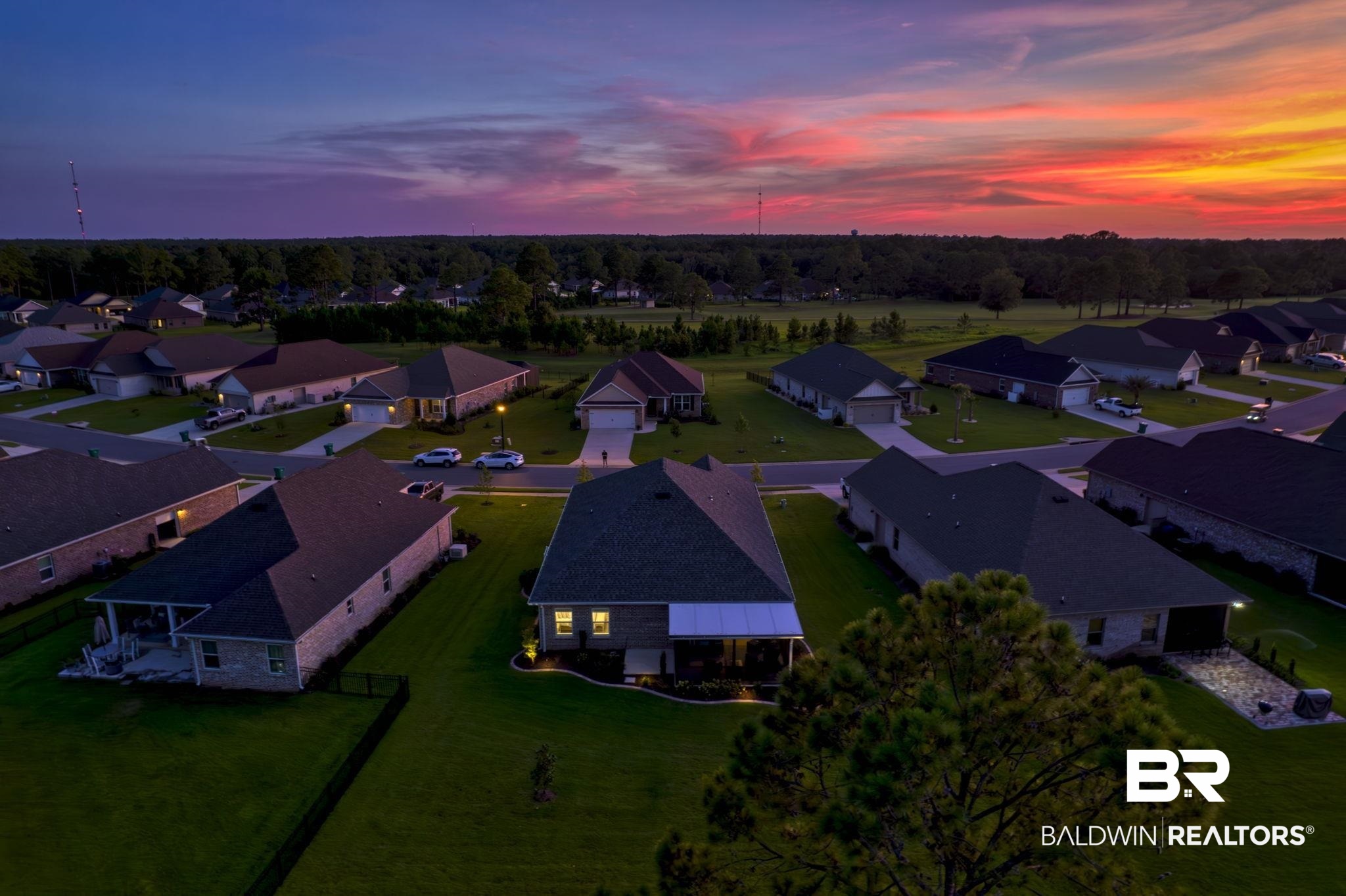 9815 Lakeview Drive Foley, AL 36535 - Photo 97 of 100 View of aerial view at dusk