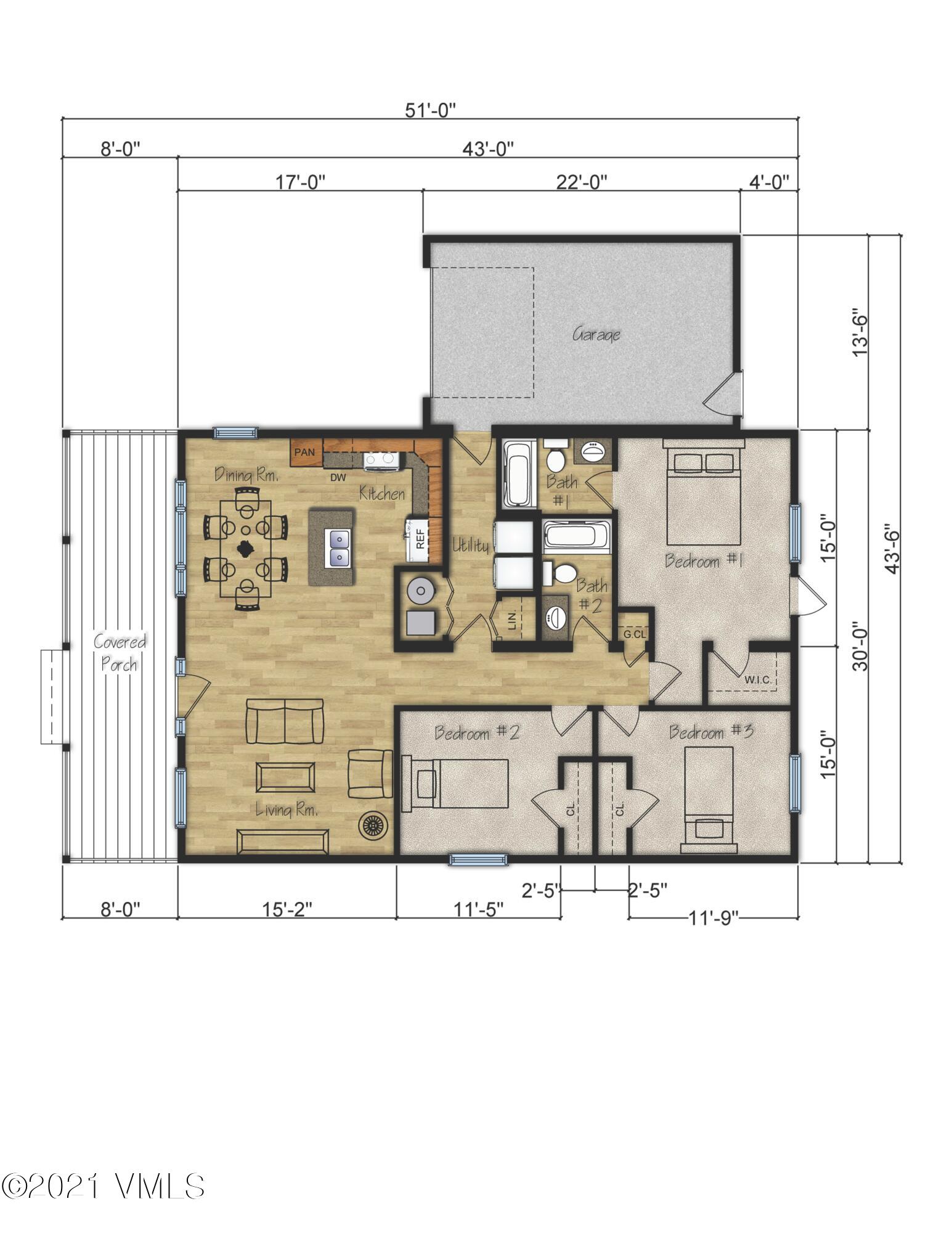 130 Bowie Road Gypsum, CO 81637 - Photo 37 of 37 Mountain Laurel Rendered Floor Plan (1)