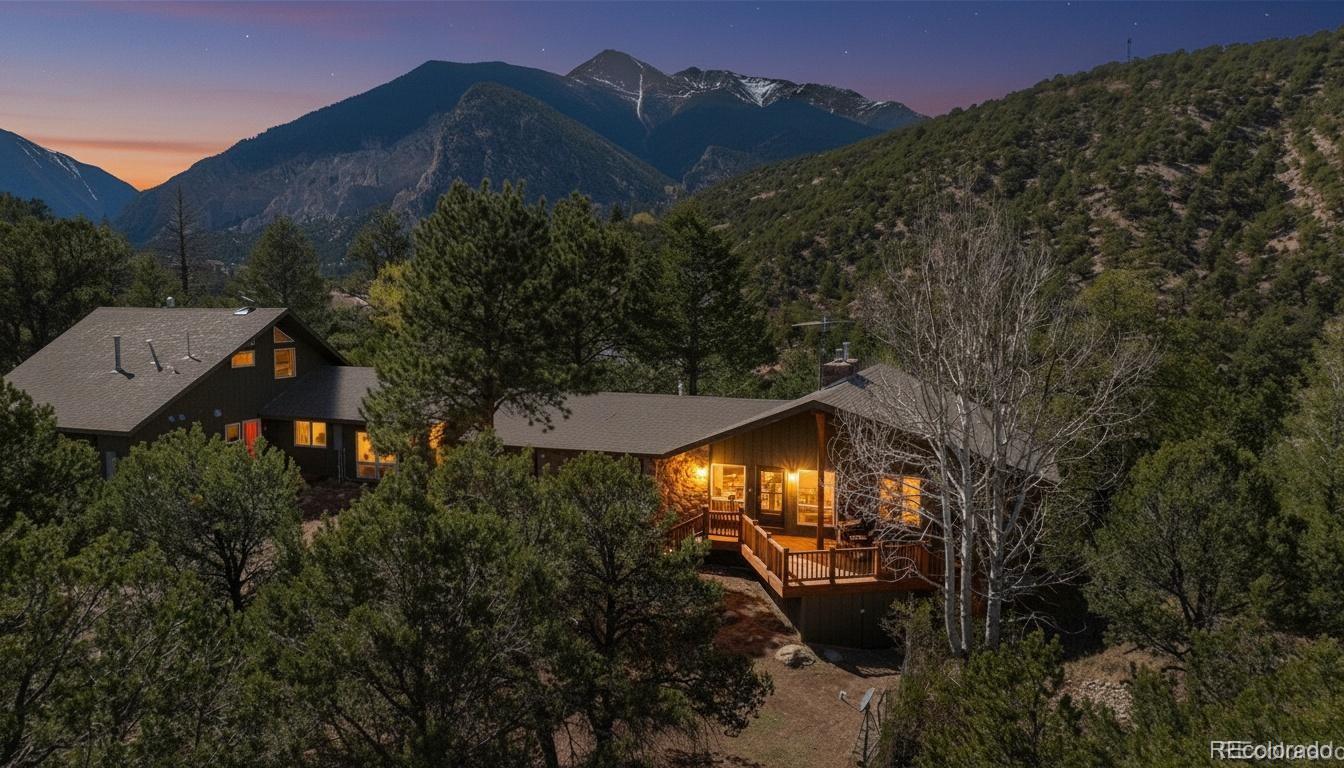 15351 Chimney Rock Road Nathrop, CO 81236 - Photo 45 of 48 a view of a house with a yard and a large tree