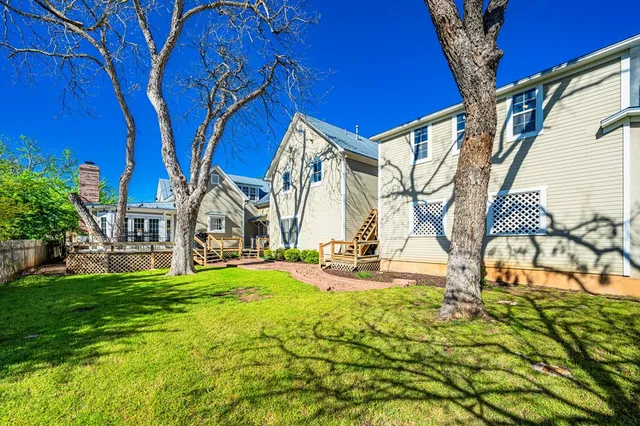 a view of outdoor space yard deck patio and dining table