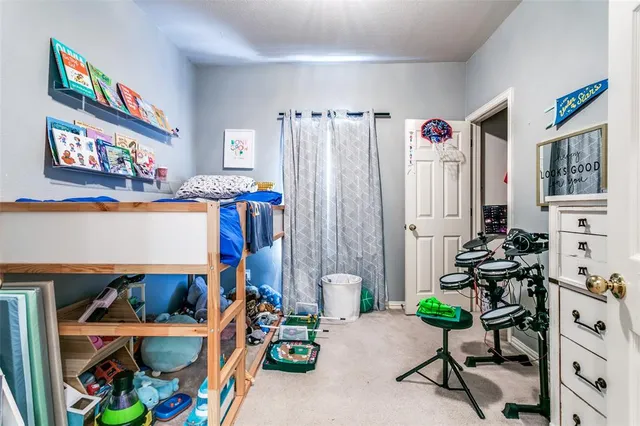 a storage room with furniture and toys