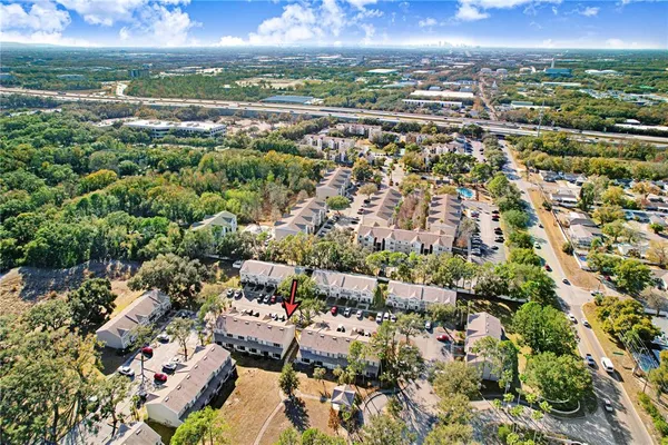 an aerial view of a city