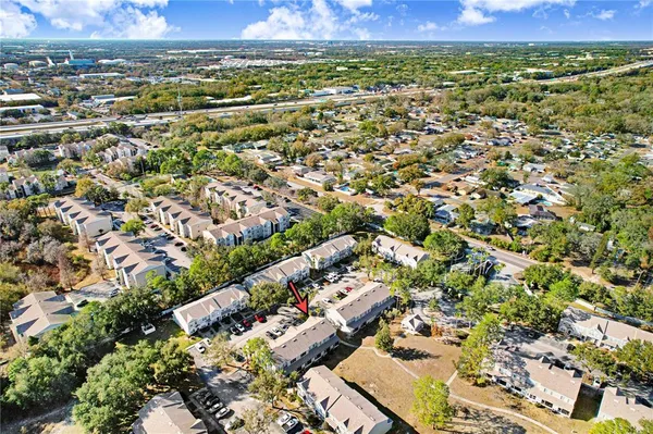 an aerial view of a city