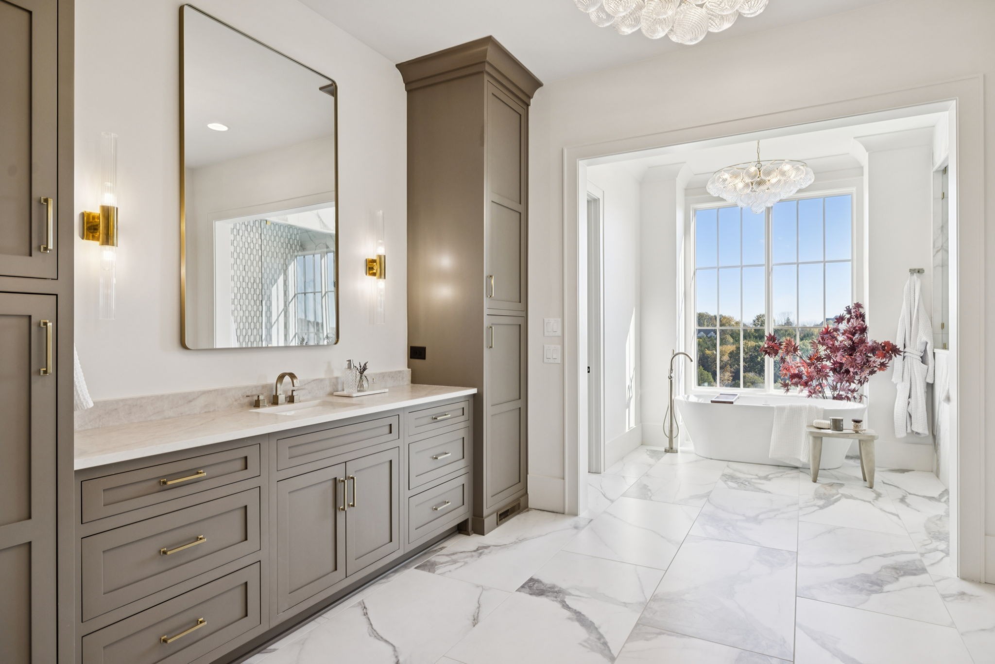 8101 Heirloom Boulevard College Grove, TN 37046 - Photo 39 of 81 a spacious bathroom with a double vanity sink mirror and bathtub