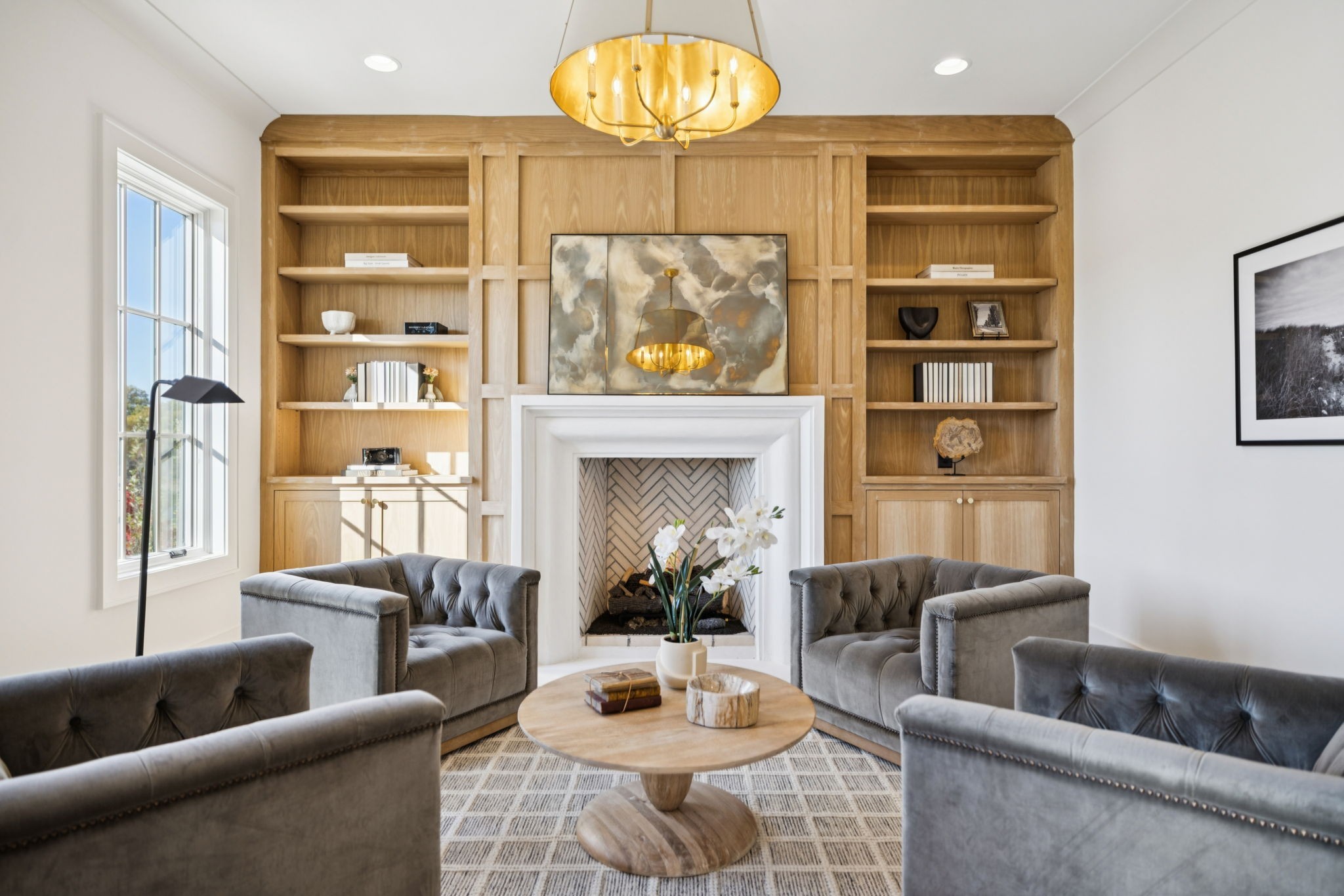 8101 Heirloom Boulevard College Grove, TN 37046 - Photo 9 of 81 a living room with furniture a table and a fireplace