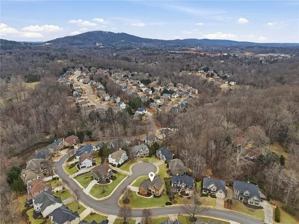 an aerial view of multiple house