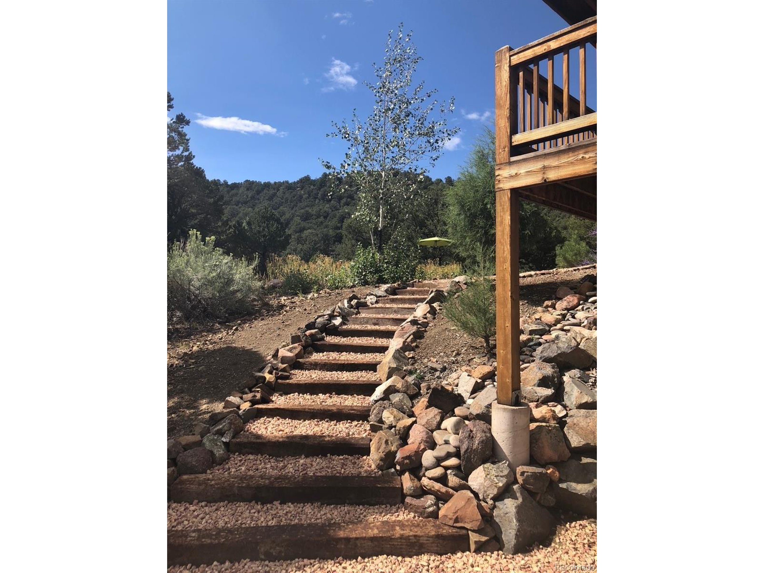 200 Moffat Road Cotopaxi, CO 81223 - Photo 33 of 42 a view of a balcony with a fireplace