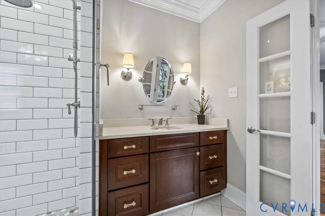 3308 Yarding Way Toano, VA 23168 - Photo 47 of 83 a bathroom with a double vanity sink and mirror